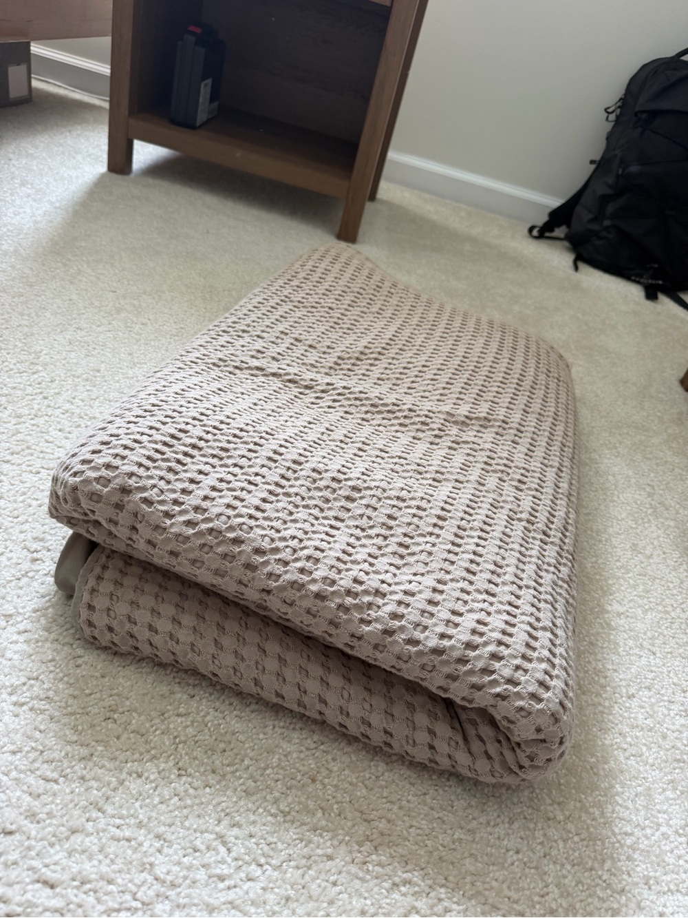 Waffle Weave Bedding Throw Blanket - Taupe